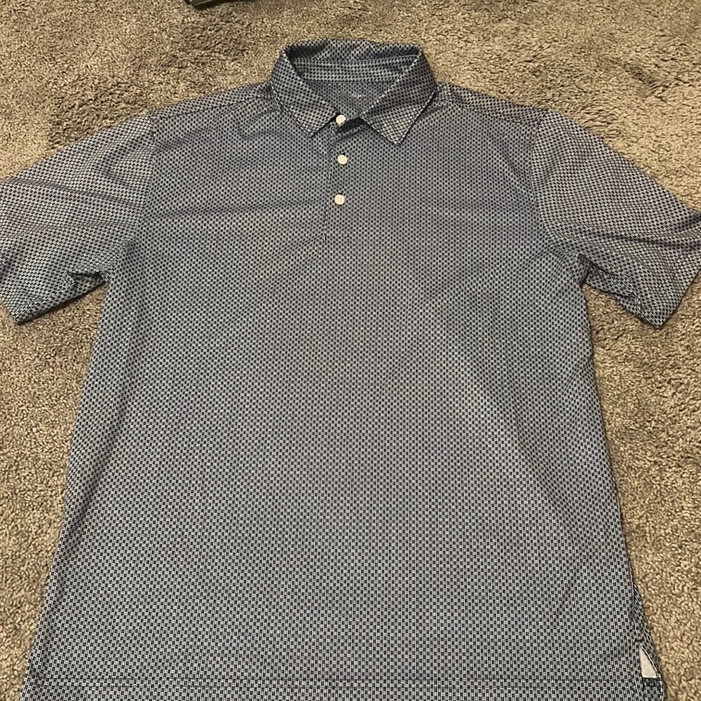 Walter Hagen blue patterned golf shirt